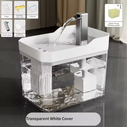 Transparent Cat Water Fountain - USB with Auto Filter