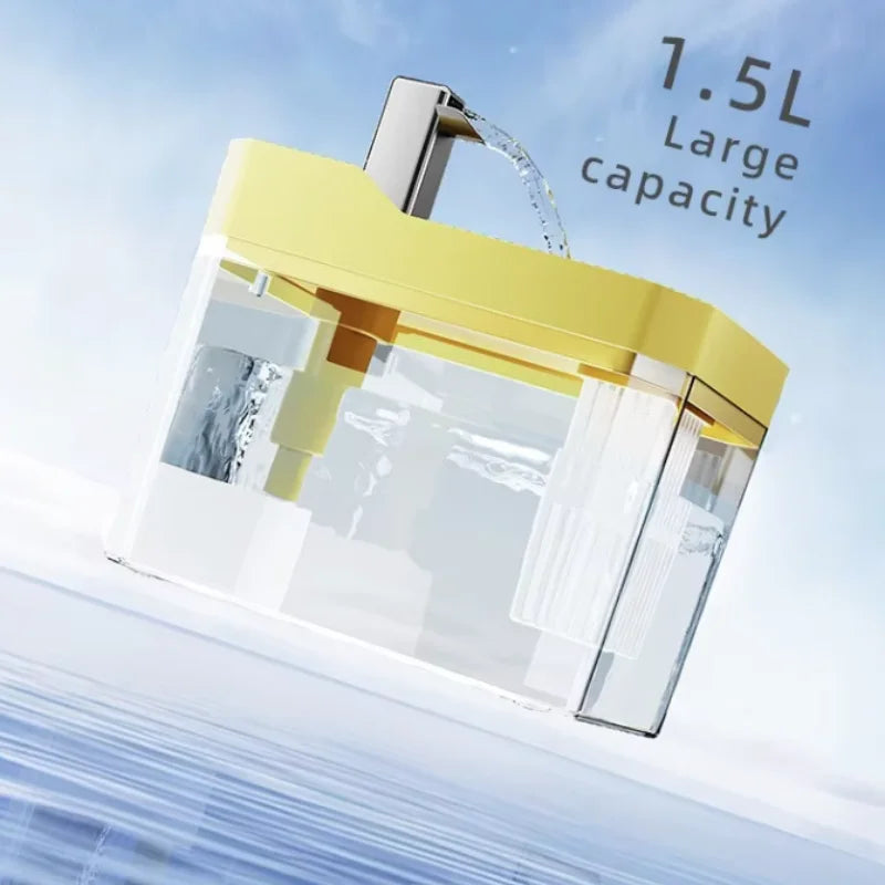 Transparent Cat Water Fountain - USB with Auto Filter