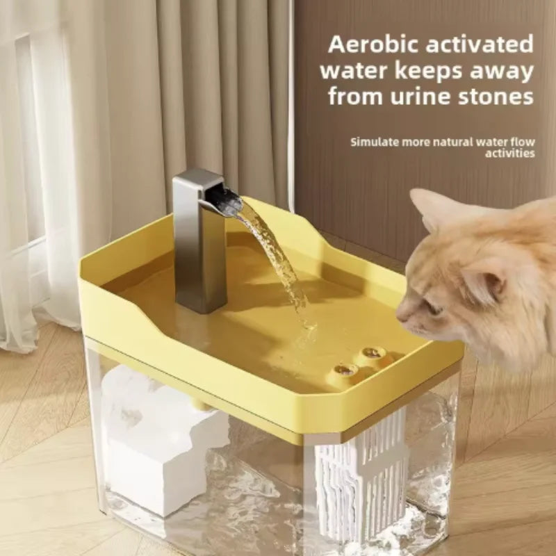 Transparent Cat Water Fountain - USB with Auto Filter