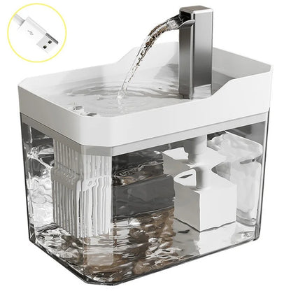 Transparent Cat Water Fountain - USB with Auto Filter