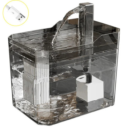 Transparent Cat Water Fountain - USB with Auto Filter