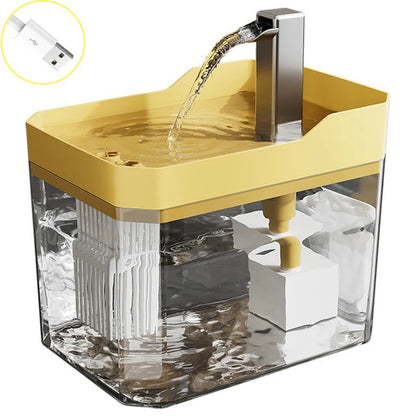 Transparent Cat Water Fountain - USB with Auto Filter